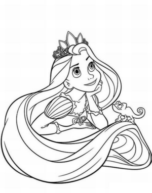 Disegno di Rapunzel da stampare e colorare 1