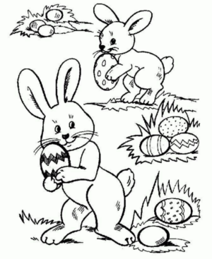 Disegno di coniglio da stampare e colorare 38
