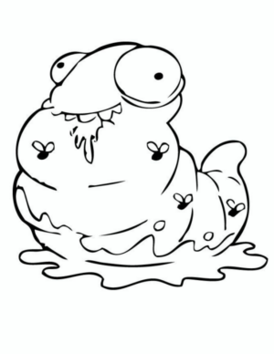 Disegno di lombrico da stampare e colorare 2