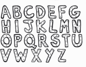 Disegni di Lettere Dell’Alfabeto da colorare