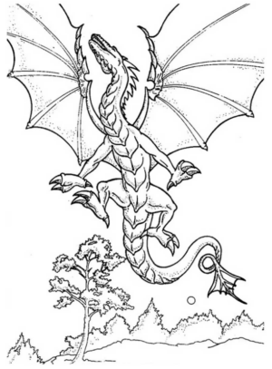 Disegno di dragone da stampare e colorare 226
