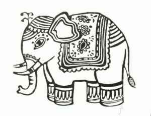 Disegno di elefante da stampare e colorare 100