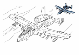 Disegno di aereo militare da stampare e colorare 97