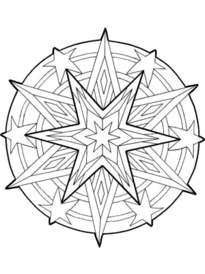 Disegno di mandala da stampare e colorare 1180