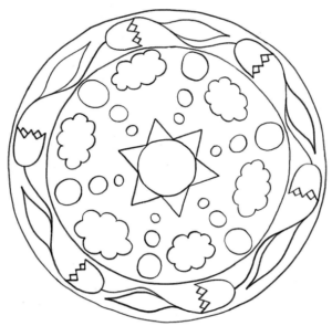 Disegno di mandala da stampare e colorare 1206