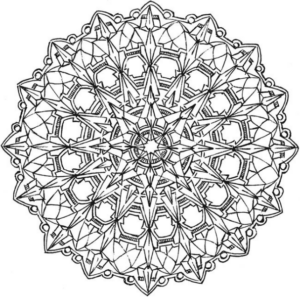 Disegno di mandala da stampare e colorare 1234