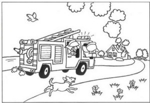 Disegno di camion dei pompieri da stampare e colorare 9