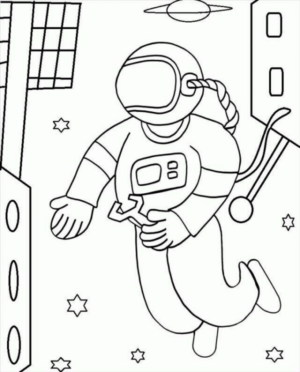 Disegno di astronauta da stampare e colorare 21