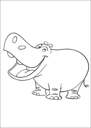 Disegno di ippopotamo da stampare e colorare 22