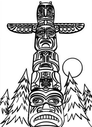 Disegno di totem indiano da stampare e colorare 7