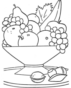 Disegno di cesto di frutta da stampare e colorare 58
