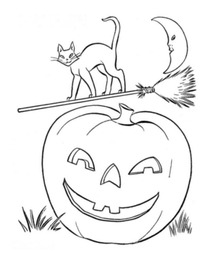 Disegno di gatto di halloween da stampare e colorare 20 Disegno di gatto di halloween da stampare e colorare 20