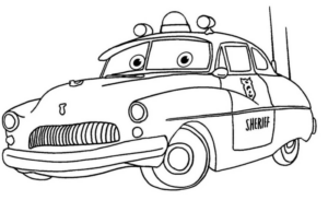 Disegno di auto della polizia da stampare e colorare 17