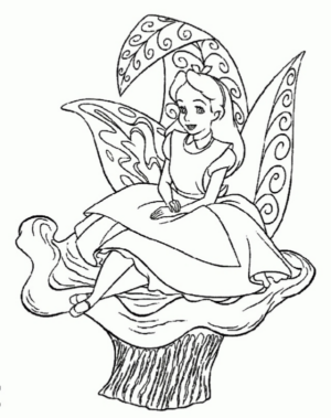 Disegno di Alice nel paese delle meraviglie da stampare e colorare 100
