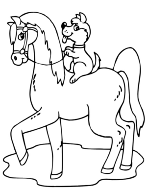 Disegno di equitazione da stampare e colorare 28