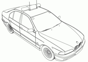 Disegno di auto della polizia da stampare e colorare 32