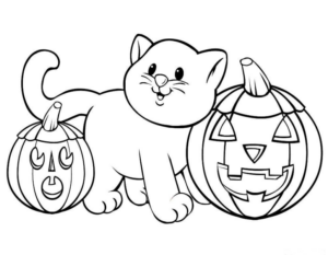 Disegno di gatto di halloween da stampare e colorare 19