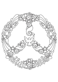 Disegno di simbolo della Pace da stampare e colorare