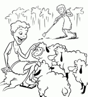 Disegno di pastore da stampare e colorare 2