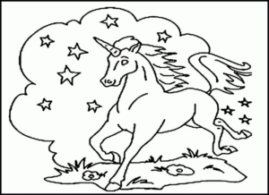 Disegno di unicorno da stampare e colorare 154