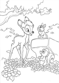 Disegno di Bambi da stampare e colorare 34