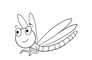 Disegno di libellula da stampare e colorare 3