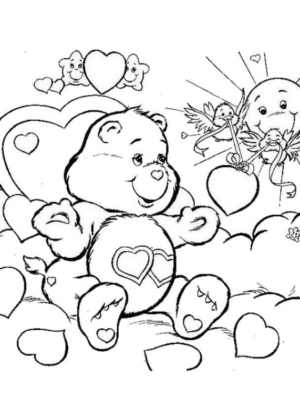 Disegno di Orsetti del cuore da stampare e colorare 21