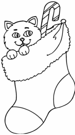 Disegno di calza di Natale da stampare e colorare 24