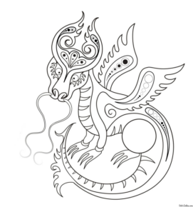 Disegno di dragone da stampare e colorare 207