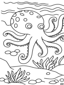 Disegno di polpo da stampare e colorare 19