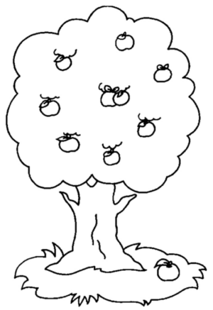 Disegno di albero da frutta da stampare e colorare 3