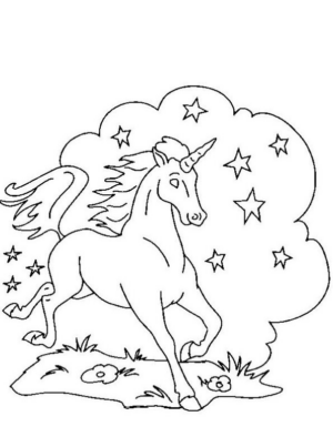 Disegno di unicorno da stampare e colorare 129