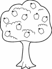 Disegno di albero da frutta da stampare e colorare 28