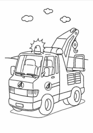 Disegno di mezzo da lavoro da stampare e colorare 93