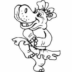 Disegno di ippopotamo da stampare e colorare 53