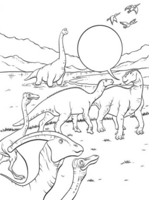 Disegno di Brontosauro da stampare e colorare 1