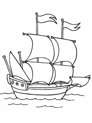 Disegno di veliero da stampare e colorare 10