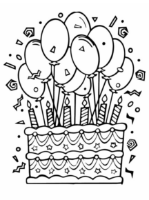 Disegno di compleanno da stampare e colorare 36