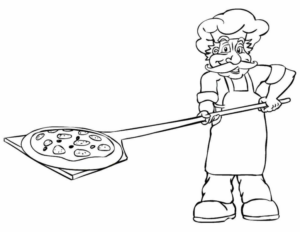 Disegno di pizza da stampare e colorare 18