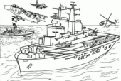Disegni di Navi Militari da colorare