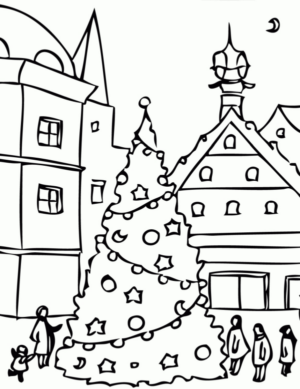 Disegno di albero di Natale da stampare e colorare 7