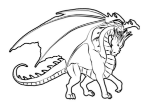 Disegno di dragone da stampare e colorare 112