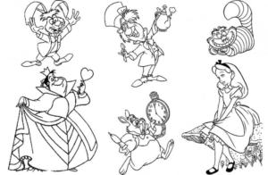Disegno di Alice nel paese delle meraviglie da stampare e colorare 41