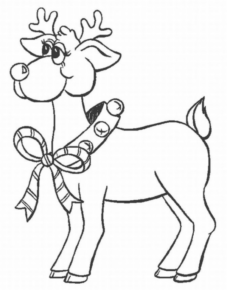 Disegno di renna di Natale da stampare e colorare