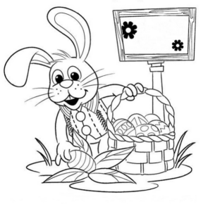 Disegno di coniglio da stampare e colorare 3
