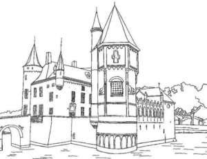 Disegno di castello da stampare e colorare 100