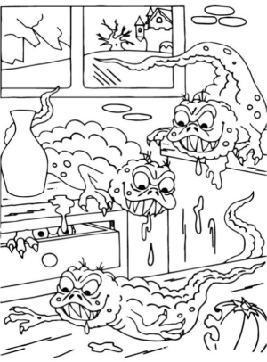 Disegno di casa infestata da stampare e colorare 12