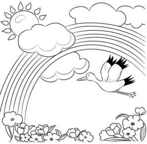 Disegno di arcobaleno da stampare e colorare 55