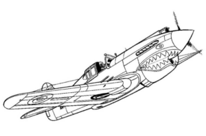 Disegno di aereo militare da stampare e colorare 26