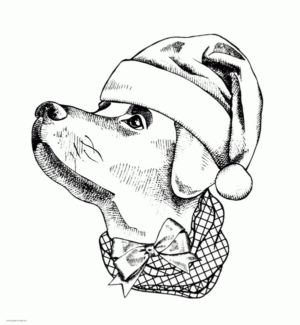 Disegno di animale natalizio da stampare e colorare 1